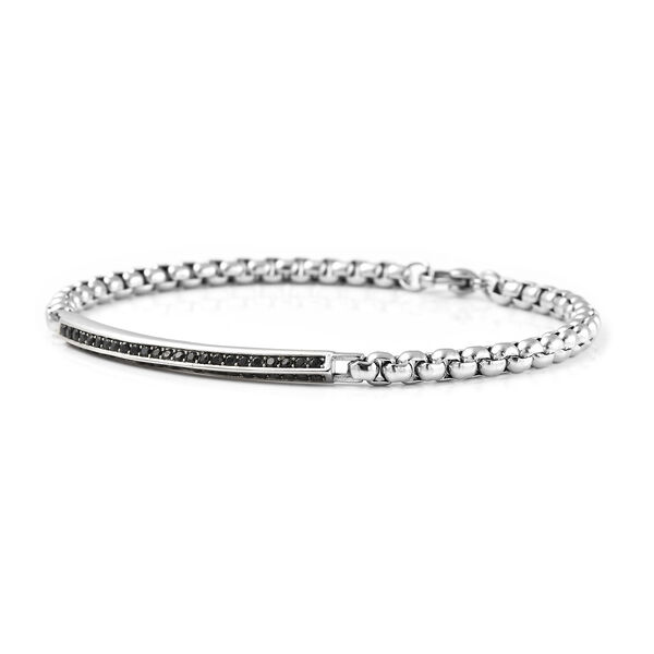 Schwarzer Spinell Armband 20 cm in Edelstahl ca. 3,10 ct image number 2