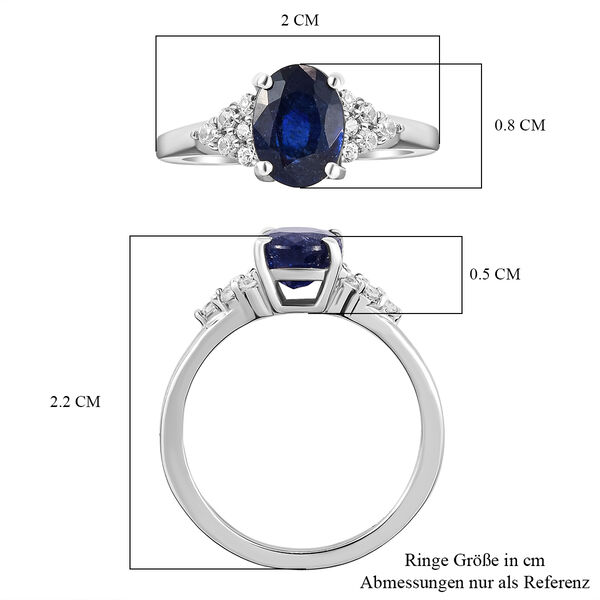 Masoala Saphir und weißer Zirkon-Ring - 2,14 ct. image number 7