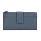 Multifunktional im eleganten Design, Wallet mit RFID-Schutz, Druckknopfverschluss, 20 Kartenfächer, Reißverschlussfach, 18x3x9 cm, Blau