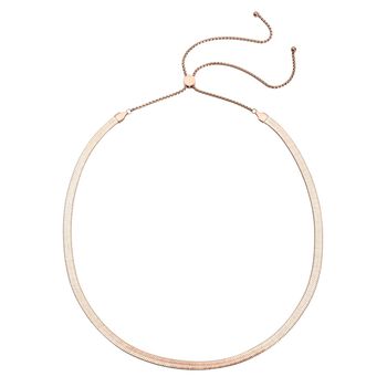 Seidige Fischgr&auml;ten-Gliederkette, ca. 45 cm, reiner Edelstahl ros&eacute;farben ca. 20,20g