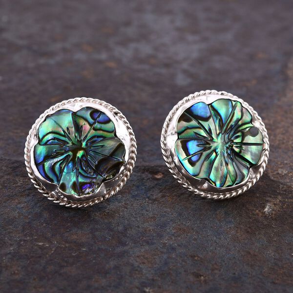 Abalone Muschel Ohrringe 925 Silber image number 1