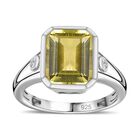 AAA Ouro Verde Quarz und Zirkon Ring, ca. 3,32 ct. image number 3