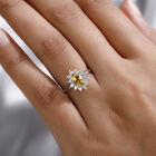 Citrin und Zirkon Ring 925 Silber platiniert  ca. 1,36 ct image number 2