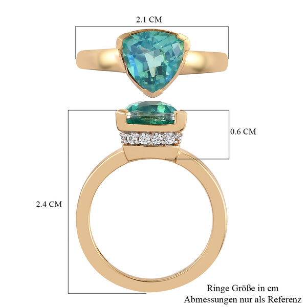 Pfau Triplett Quarz und wei&szlig;er Zirkon-Ring - 2,09 ct. image number 7