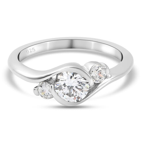 LUSTRO STELLA - feinster Zirkonia-Ring, 925 Silber platiniert image number 0