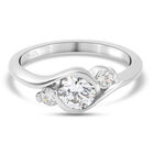 LUSTRO STELLA - feinster Zirkonia-Ring, 925 Silber platiniert (Größe 16.00)