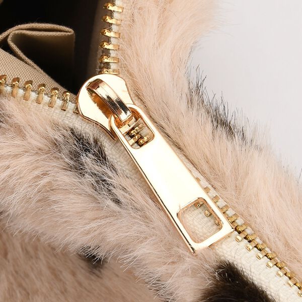 Leopardenmuster-Hobo-Tasche, 30x20 cm, Beige-Coffee image number 7