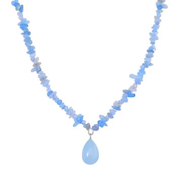 Aquamarin Halskette, 45+5 cm - 85 ct.