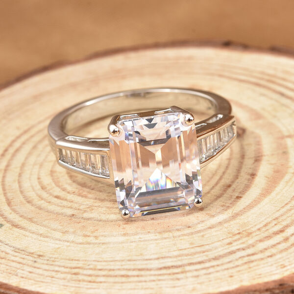 LUSTRO STELLA Premium AAA kubisch Zirkonia Ring 925 Silber Platin-&Uuml;berzug image number 5