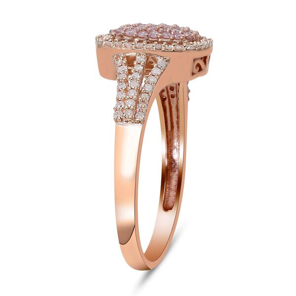 Nat&uuml;rlicher, rosa Diamant-Ring, I3, 375 Gold (Gr&ouml;&szlig;e 17.00) ca. 0,50 ct image number 4