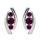 Roter Zirkonia Ohrringe 925 Silber rhodiniert