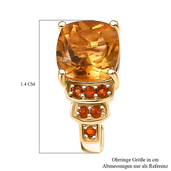 Djoy AA Serra Gaucha Citrin, Feueropal Ohrringe 925 Silber 750 Gelbgold Vermeil ca. 3.09 ct image number 6