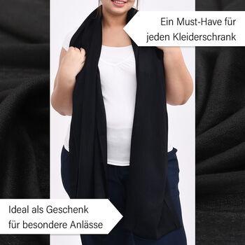 LA MAREY - Luxuri&ouml;ser und weicher Schal aus 100 % Kaschmirwolle, 70 x 195 cm, Schwarz