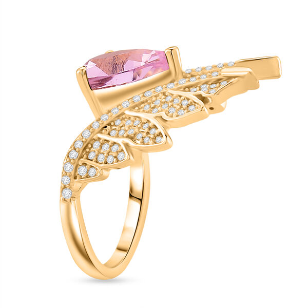 Rosa und wei&szlig;er Zirkonia Engelsfl&uuml;gel-Ring image number 4