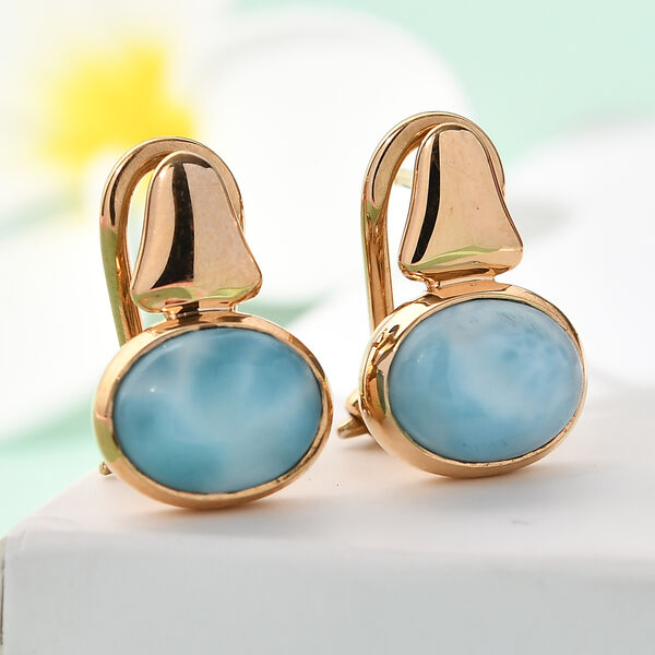 Larimar Ohrh&auml;nger 925 Silber vergoldet ca. 4,38 ct&nbsp; image number 2