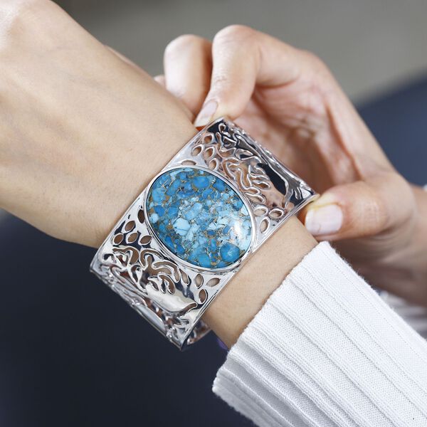 Blauer Türkis-Armreif, 19 cm - 88,03 ct. image number 3