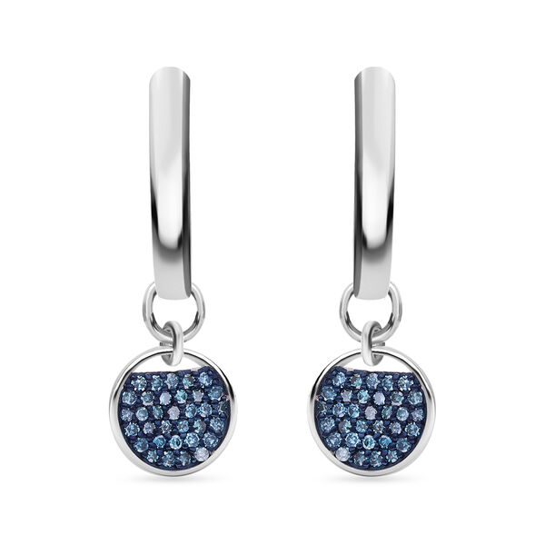 2er Set- Blauer Diamant-Anhänger mit 50cm Kette und Ohrringe - 0,48 ct. image number 1