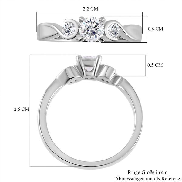Moissanit Ring, 925 Silber rhodiniert - 0,72 ct. image number 10