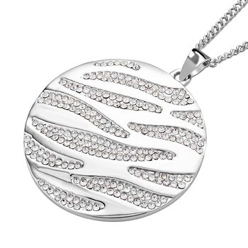 Wei&szlig;er Kristall Anh&auml;nger mit Kette, silberfarben