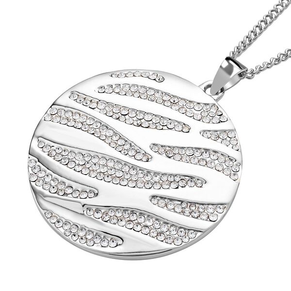 Wei&szlig;er Kristall Anh&auml;nger mit Kette, silberfarben image number 3