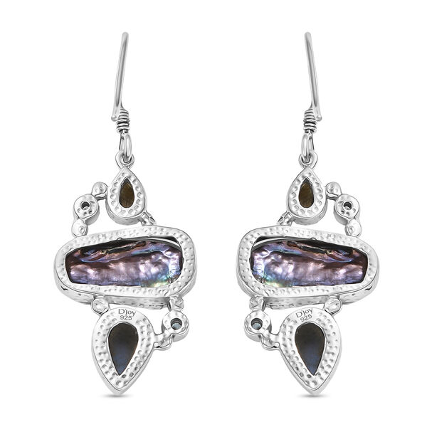 D'Joy S&uuml;&szlig;wasser Pfau Perle, Labradorit Ohrringe 925 Silber rhodiniert image number 5