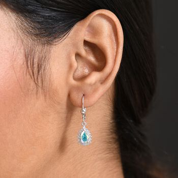 D'Joy Merkur mystischer Topas, Wei&szlig;er Zirkon Ohrringe 925 Silber platiniert ca. 2.42 ct