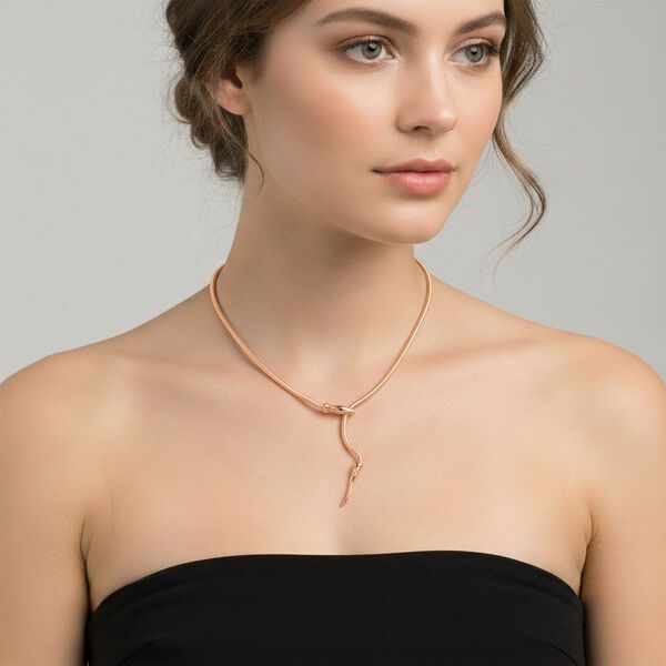 Flexible Schlangenkette, ros&eacute;vergoldet image number 2