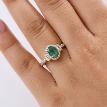 D'Joy AA Kagem sambischer Smaragd und Moissanit Ring - 1,80 ct.