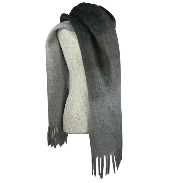 Schal mit Quasten, Karo Muster, Größe 40x20 cm, Grau image number 1