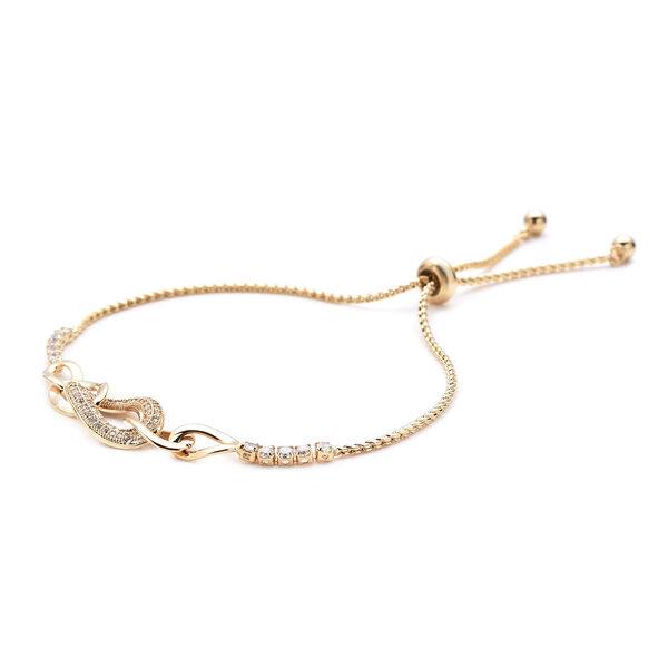 Weißer Zirkonia Bolo Armband ca. 15.25 cm goldfarben ca. 0,20 ct image number 3