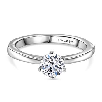 LUXURIANT SGL zertifizierter SI-GH Labor Diamant Solit&auml;r Ring, 925 Silber rhodiniert - 1 ct.