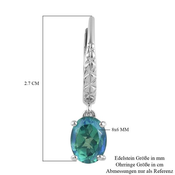 Pfau Triplett Quarz Ohrhänger 925 Silber Platin-Überzug ca. 2,47 ct  image number 5