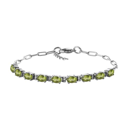 Natürliches Peridot Armband, ca. 19 cm, Edelstahl ca. 4.55 ct image number 0