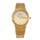 GENOA TIME V2 Uhr mit Japanischem VJ33 Quarzwerk, 36 mm, Zifferblatt mit Kristallen und Datumsanzeige, Armband aus Wolframstahl, 3 ATM wasserdicht, vergoldet