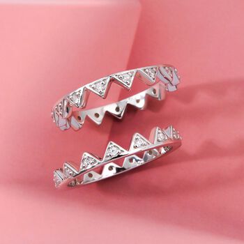 Lustro Stella 2er-Set wei&szlig;e Zirkonia Ringe