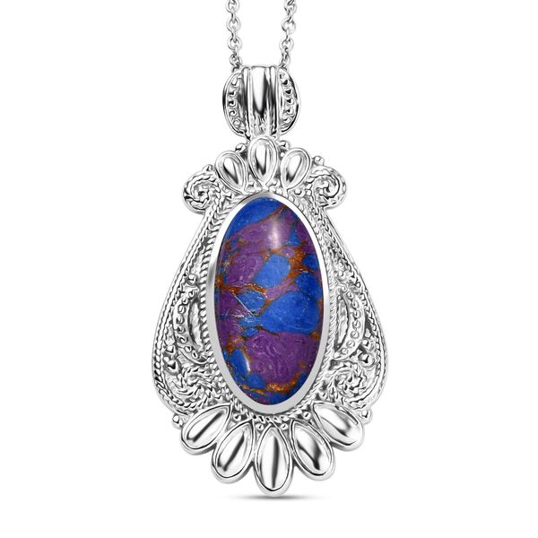 Lila T&uuml;rkis Anh&auml;nger mit 50cm Kette - 25 ct.