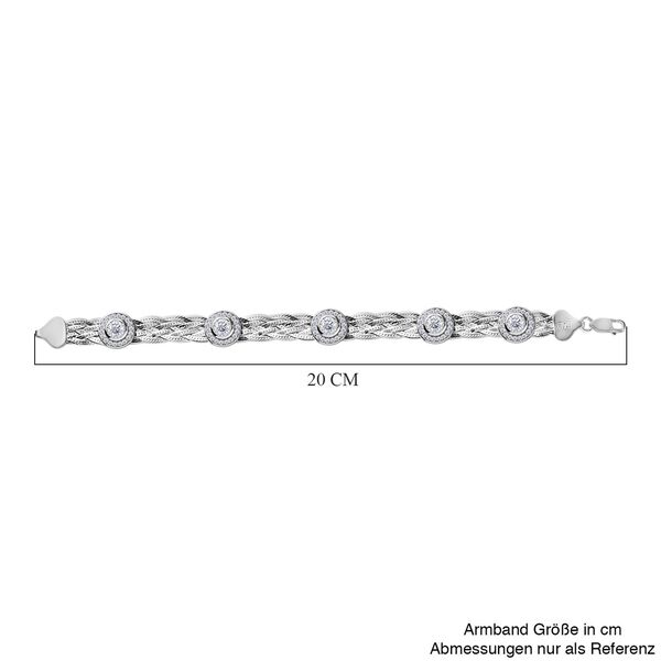 Designer-inspirierter Moissanit Armband ca. 19 cm 925 Silber rhodiniert ca. 6.87 ct image number 5