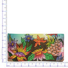 Sukriti - handbemalte dreifach-Brieftasche aus echtem Leder mit RFID Schutz, Größe 17,75x10 cm, Blumen image number 4