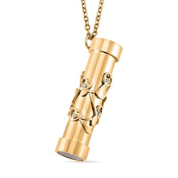 Mehrfarbige Zirkonia-Halskette in Goldton, 75+5 cm