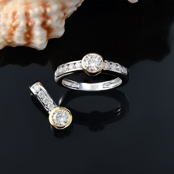 Zweifarbiges Moissanit Schmuckset - 1,76 ct.