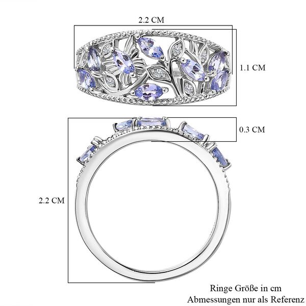 Tansanit und Zirkon Ring - 1,06 ct. image number 7