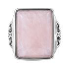 Rosa Quarz Ring, 316L Edelstahl, (Größe 16.00), ca. 5.00 ct