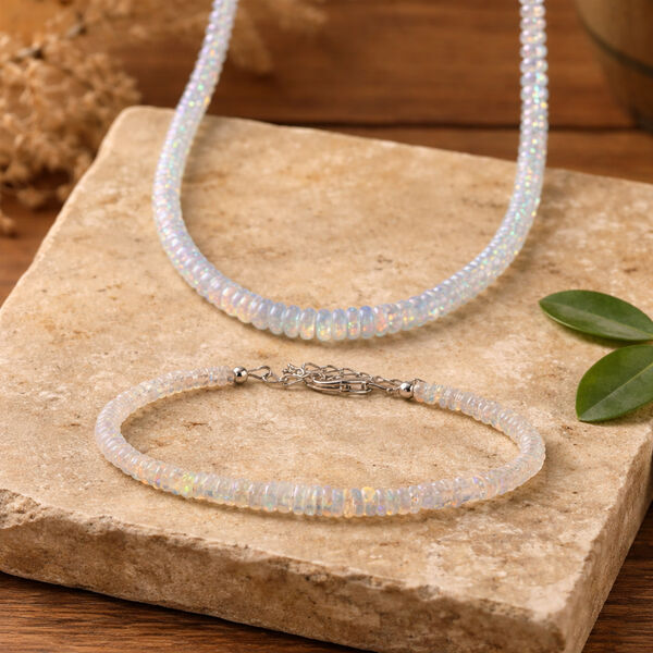 D'Joy &auml;thiopisches Welo Opal 19+5cm Armband und 45cm Halskette image number 2