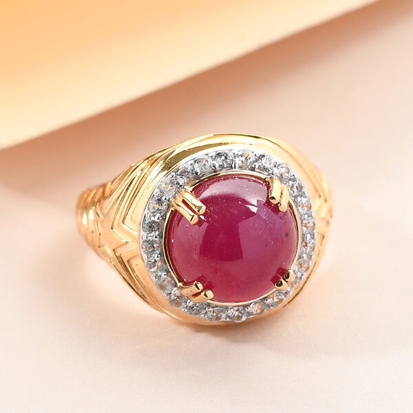 Afrikanischer Rubin und Zirkon-Ring - 6,86 ct. image number 7