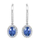 Iliana AAA Ceylon-Saphir und weiße Diamant-Ohrringe, SI G-H, 750 weiß Gold ca. 2,15 ct