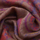 Premium Kollektion - gewebter Schulterschal, Natur Seide und Wolle, Jamawar Design, 70x200 cm, Lavendel image number 5