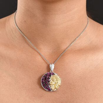 D'Joy Rhodolith Granat zweifarbiger Anh&auml;nger - 5,49 ct.