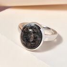 Natürlicher Yooperlith-Ring, 925 Silber platiniert, ca. 4,95 ct image number 1