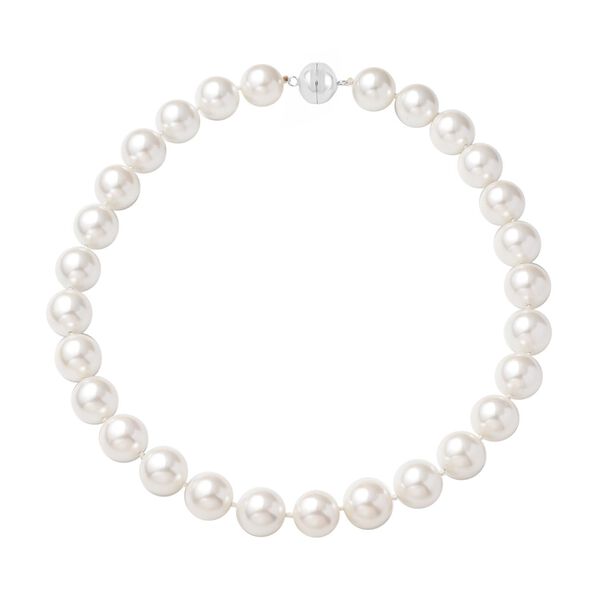 Wei&szlig;e Muschelkernperlen-Halskette, 50 cm - 890 ct.