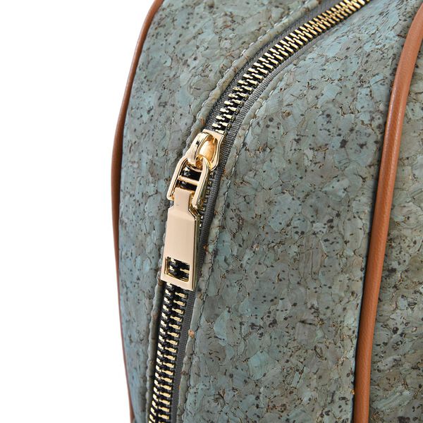 Rucksack aus Naturkork mit Kunstleder-Griffen, Boh&egrave;me Muster, Blau image number 6